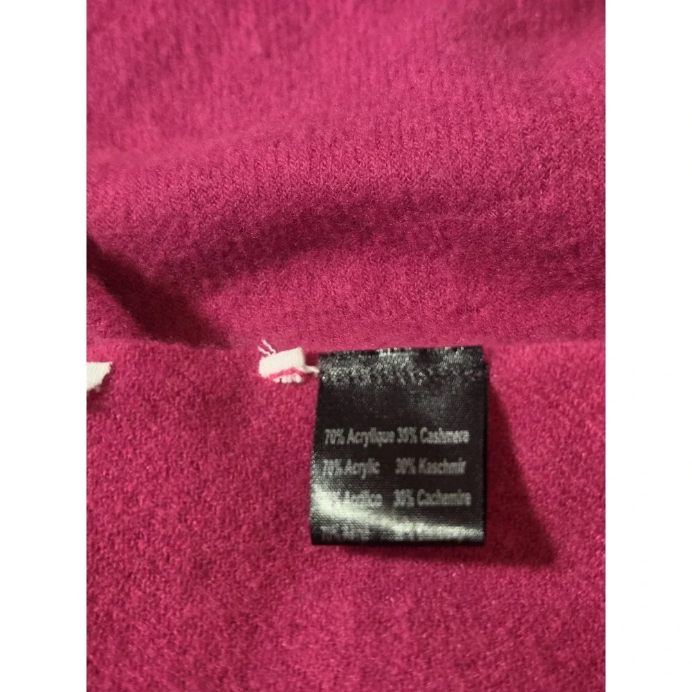 Women's Blanket Scarf  Cashmere Blend Pink Unbranded Label Cut Out